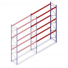 Gebruikte Atox palletstelling 6200x3600x1100mm (hxbxd) 3 niveaus aanbouwsectie