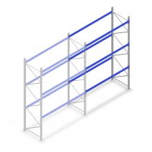 Gebruikte Schaefer palletstelling 4900x3700x1050 mm (hxbxd) 3 niveaus aanbouwsectie