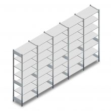 Voordeelrij deels gebruikte Heavy Duty legbordstelling 3000x5180x500 mm (hxbxd) 7 niveaus