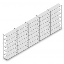 Voordeelrij deels gebruikte MD legbordstelling 3000x5180x400 mm (hxbxd) 7 niveaus
