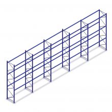 Voordeelrij gebruikte Polypal palletstelling 3000/4400/4750x14010x900 mm (hxbxd) 3 niveaus