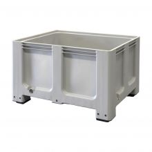 Palletbox blokpalletformaat 1200x1000x760 mm (lxbxh) op 4 poten grijs