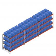 Voordeelrij bakkenkast AR 2000x6950x1200 mm (hxbxd) 4 niveaus