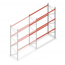 Palletstelling AR T2 3500x2700x1100mm (hxbxd) 3 niveaus 3636kg/niv aanbouwsectie met voorgemonteerde frames