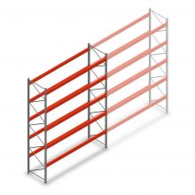 Palletstelling AR T2 5000x3600x1100mm (hxbxd) 5 niveaus 2252kg/niv beginsectie met voorgemonteerde frames