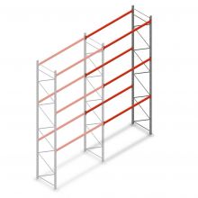 Palletstelling AR T2 6000x2700x1100mm (hxbxd) 3 niveaus 3636kg/niv aanbouwsectie