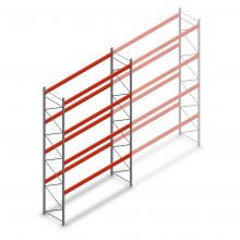 Palletstelling AR T2 6000x3300x1100mm (hxbxd) 4 niveaus 2415kg/niv beginsectie met voorgemonteerde frames