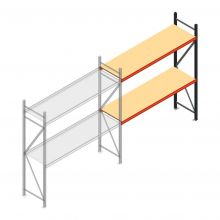 Grootvakstelling AR 2000x1850x600 mm (hxbxd) 2 niveaus antraciet aanbouwsectie