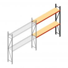 Grootvakstelling AR 2000x2250x500 mm (hxbxd) 2 niveaus antraciet aanbouwsectie
