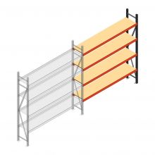 Grootvakstelling AR 2000x2250x500 mm (hxbxd) 4 niveaus antraciet aanbouwsectie