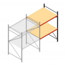 Grootvakstelling AR 2250x1610x1200 mm (hxbxd) 2 niveaus antraciet aanbouwsectie met voorgemonteerde frames