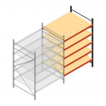 Grootvakstelling AR 2250x1610x1200 mm (hxbxd) 5 niveaus antraciet aanbouwsectie met voorgemonteerde frames