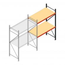 Grootvakstelling AR 2500x1610x800 mm (hxbxd) 2 niveaus antraciet aanbouwsectie met voorgemonteerde frames