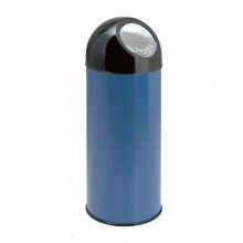 Afvalbak met pushdeksel 55 liter blauw-zwart