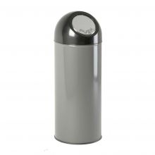 Afvalbak met pushdeksel en binnenemmer 55 liter metallic-zwart 