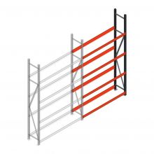Bandenstelling grootvak AR 2500x1610x400 mm (hxbxd) 4 niveaus aanbouwsectie