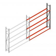 Bandenstelling grootvak AR 2500x2250x400 mm (hxbxd) 3 niveaus aanbouwsectie