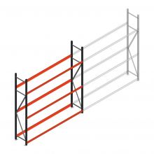 Bandenstelling grootvak AR 2500x2250x500 mm (hxbxd) 3 niveaus beginsectie