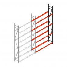 Bandenstelling grootvak AR 3000x1610x400 mm (hxbxd) 4 niveaus aanbouwsectie