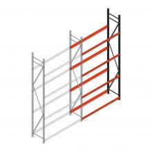 Bandenstelling grootvak AR 3000x1610x500 mm (hxbxd) 4 niveaus aanbouwsectie
