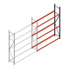 Bandenstelling grootvak AR 3000x1610x400 mm (hxbxd) 4 niveaus aanbouwsectie
