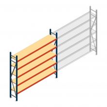 Grootvakstelling AR 2500x2700x400 mm (hxbxd) 5 niveaus blauw beginsectie