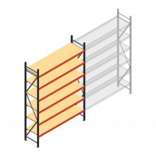 Grootvakstelling AR 3000x1850x600 mm (hxbxd) 6 niveaus antraciet beginsectie