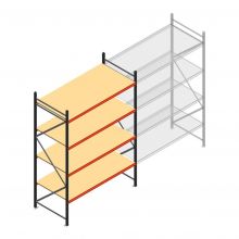 Grootvakstelling AR 3000x2010x1000 mm (hxbxd) 4 niveaus antraciet beginsectie