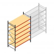 Grootvakstelling AR 3000x2010x1000 mm (hxbxd) 6 niveaus antraciet beginsectie