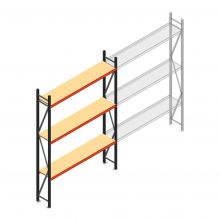 Grootvakstelling AR 3000x2010x400 mm (hxbxd) 3 niveaus antraciet beginsectie