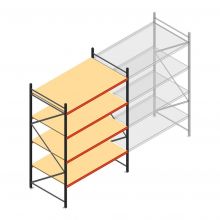 Grootvakstelling AR 3000x2250x1200 mm (hxbxd) 4 niveaus antraciet beginsectie