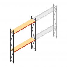 Grootvakstelling AR 3000x2700x400 mm (hxbxd) 2 niveaus antraciet beginsectie