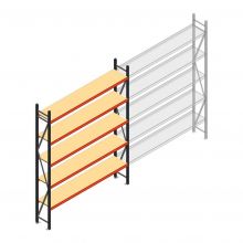 Grootvakstelling AR 3000x2700x400 mm (hxbxd) 5 niveaus antraciet beginsectie