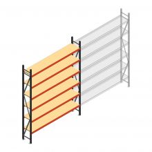 Grootvakstelling AR 3000x2700x400 mm (hxbxd) 6 niveaus antraciet beginsectie