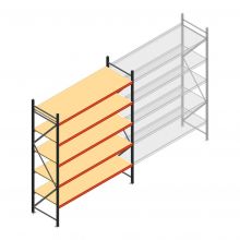 Grootvakstelling AR 3000x2700x800 mm (hxbxd) 5 niveaus antraciet beginsectie