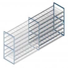 Gebruikte Hovuma grootvakstelling 2300x2400x1000 6 niveaus aanbouwsectie