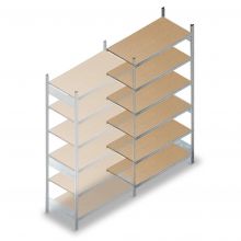 Grootvakstelling HD 2500x1500x600 mm (hxbxd) 6 niveaus aanbouwsectie