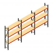 Voordeelrij grootvakstelling AR 2250x5038x400 mm (hxbxd) 3 niveaus antraciet