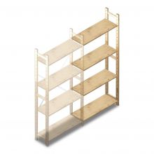 Houten legbordstelling BT Combi 1780x870x280 mm (hxbxd) 4 niveaus aanbouwsectie