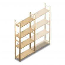 Houten legbordstelling BT Combi 1780x870x280 mm (hxbxd) 4 niveaus beginsectie