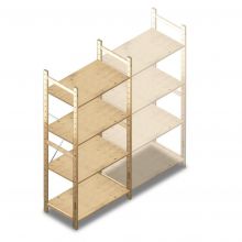 Houten legbordstelling BT Combi 1780x870x500 mm (hxbxd) 4 niveaus beginsectie