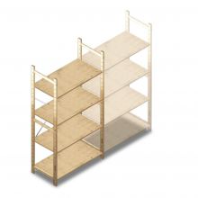 Houten legbordstelling BT Combi 1780x970x500 mm (hxbxd) 4 niveaus beginsectie
