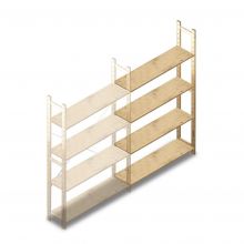 Houten legbordstelling BT Combi 1780x1170x280 mm (hxbxd) 4 niveaus aanbouwsectie