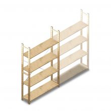 Houten legbordstelling BT Combi 1780x1170x280 mm (hxbxd) 4 niveaus beginsectie