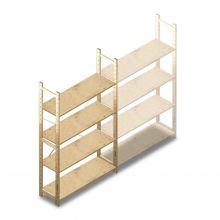 Houten legbordstelling BT Combi 1780x1170x370 mm (hxbxd) 4 niveaus beginsectie