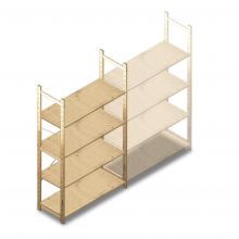 Houten legbordstelling BT Combi 1780x1170x500 mm (hxbxd) 4 niveaus beginsectie