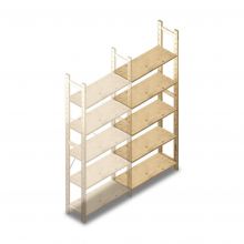 Houten legbordstelling BT Combi 2080x870x280 mm (hxbxd) 5 niveaus aanbouwsectie