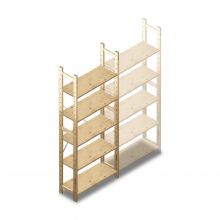 Houten legbordstelling BT Combi 2080x870x280 mm (hxbxd) 5 niveaus beginsectie