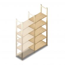Houten legbordstelling BT Combi 2080x870x370 mm (hxbxd) 5 niveaus aanbouwsectie