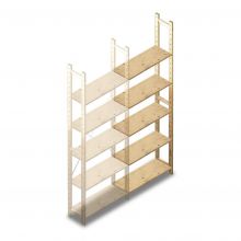 Houten legbordstelling BT Combi 2380x870x280 mm (hxbxd) 5 niveaus aanbouwsectie